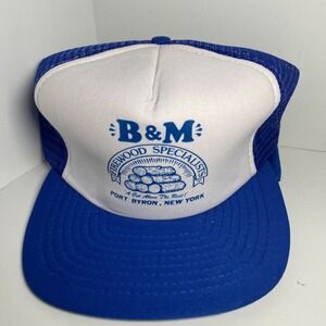 B&M Firewood Specialists Port Byron NY Trucker SnapBack Hat Cap Calhead